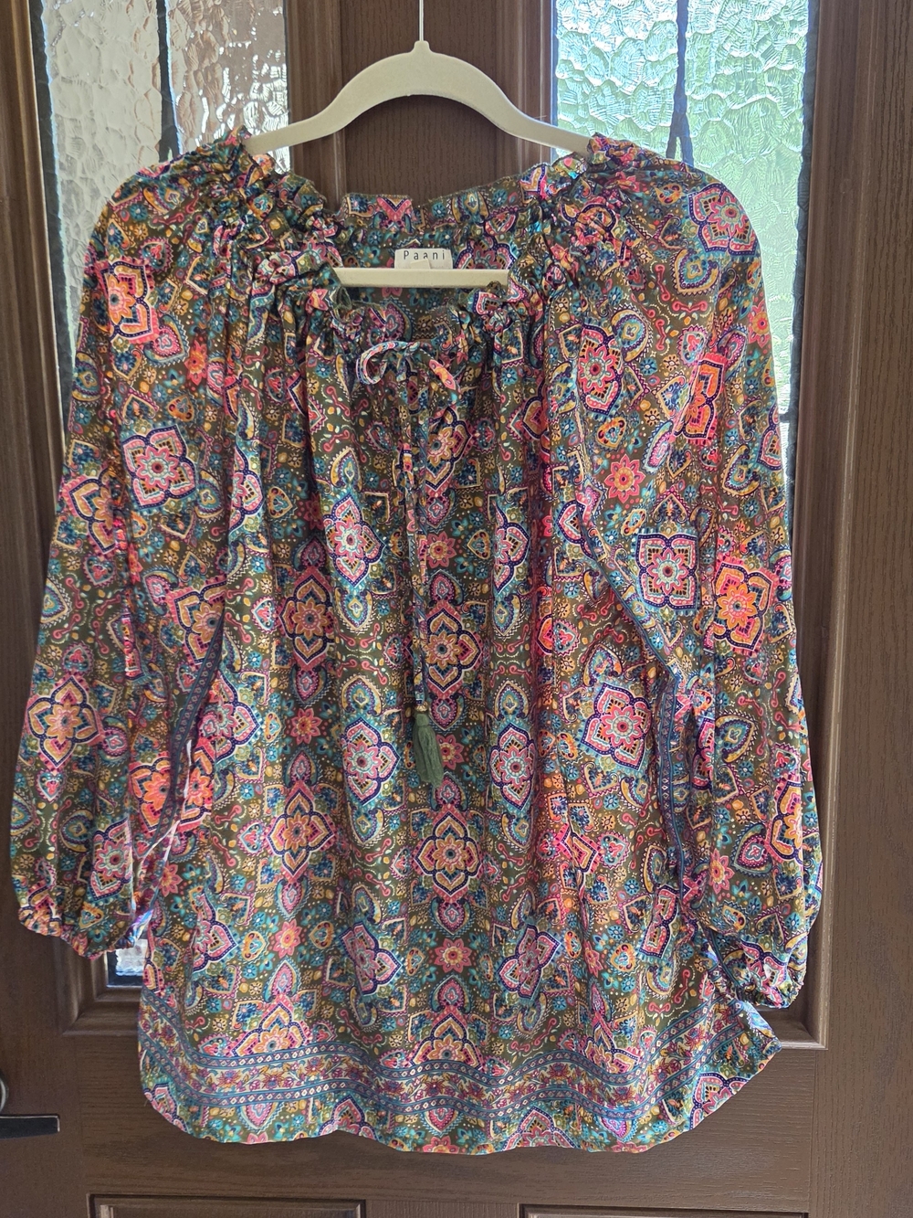 Paani Multicolor Paisley Tie-Neck Blouse
